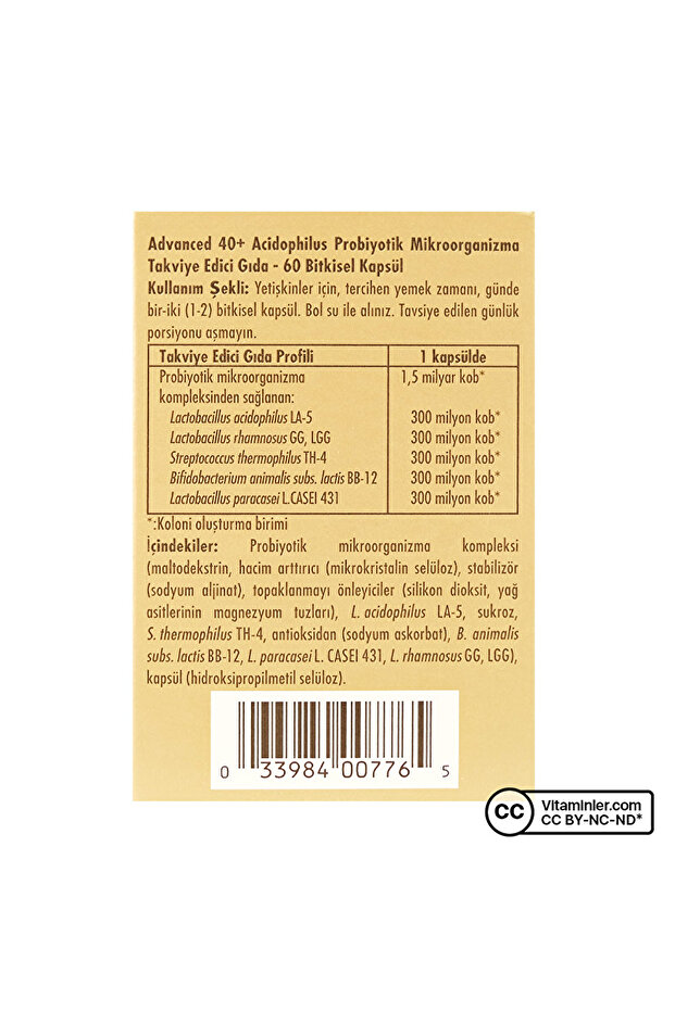 Advanced 40+ Acidophilus 60 Kapsül - 3