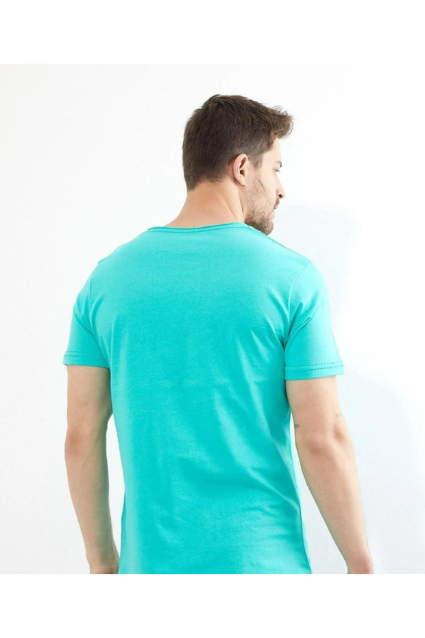 Erkek Bisiklet Yaka Basic T-shirt - 6