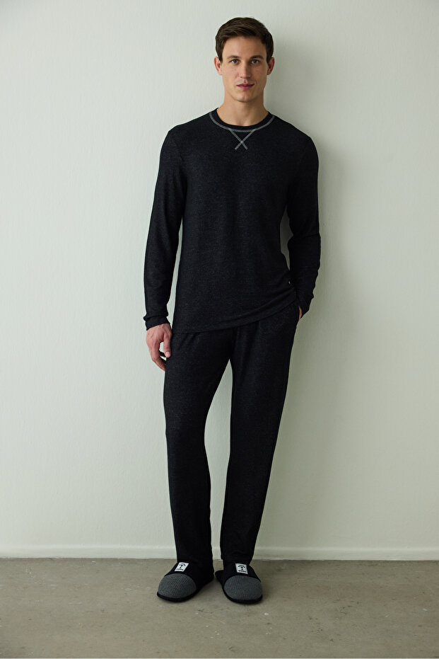 Siyah Basic Erkek Pijama Takımı - 2