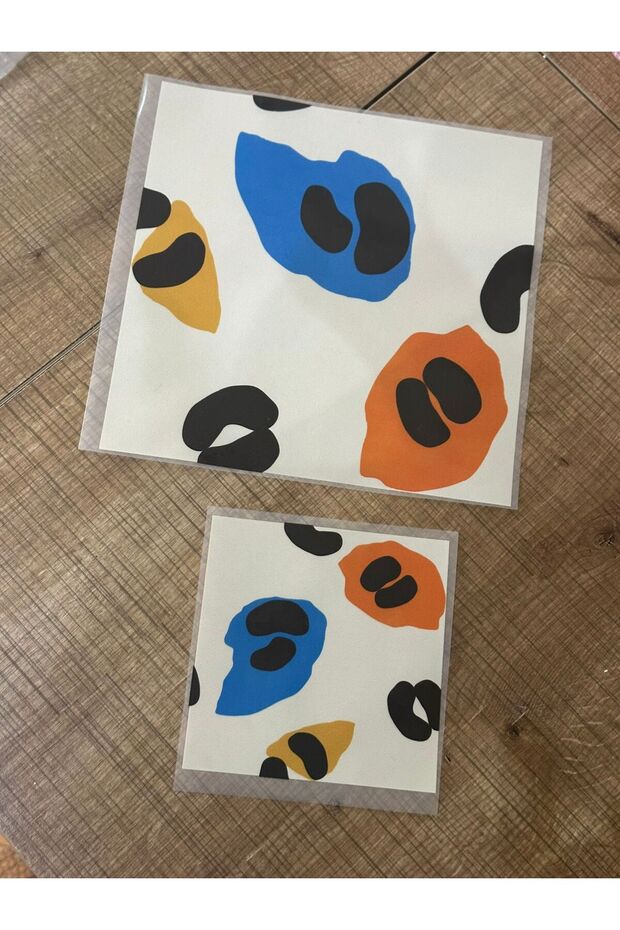 2 Pieces Colorful Patterned Iron-On Transfer Printing Arma 19X19-11X11