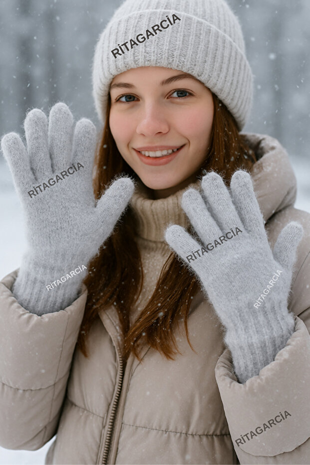 Peluş Uzun Eldiven - 8