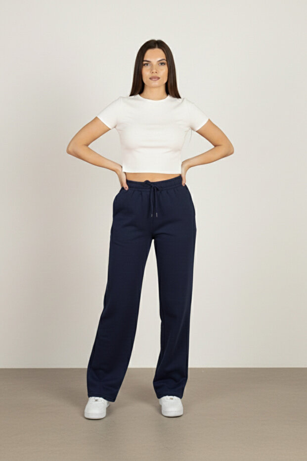 Ženske Modal pipe pantalone Štampano tamnoplave - 2