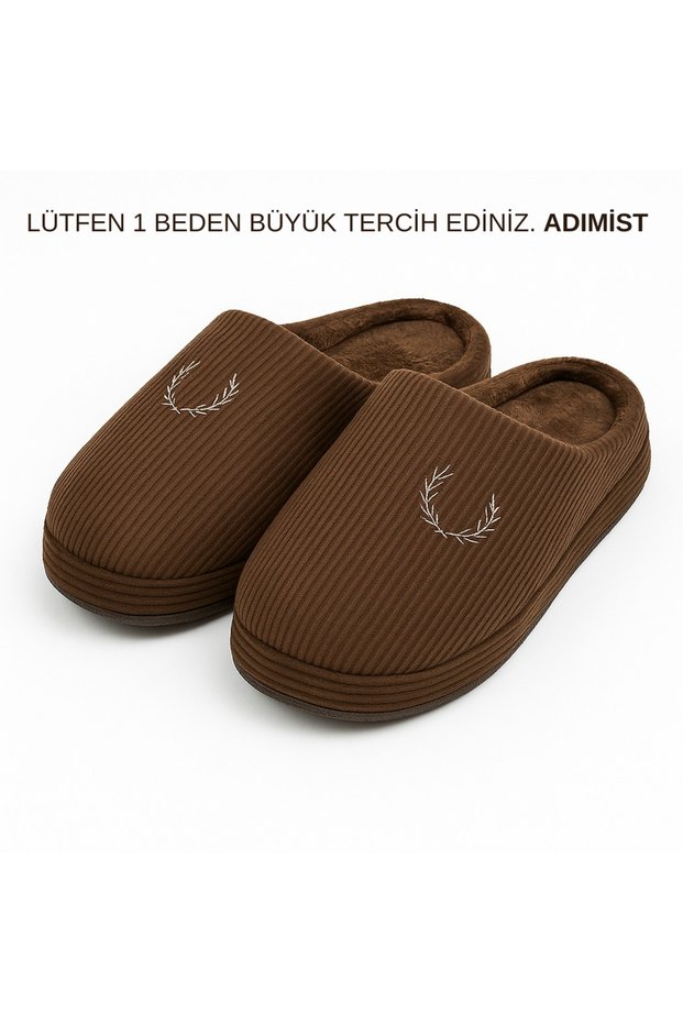 Adimist Men's Winter Ribbed Gondol Fuzzy Lightweight Flexible Indoor Slippers (Narrow Fit - Washable.)