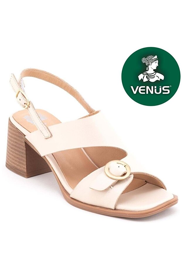 Polmier Genuine Leather Comfort Orthopedic Women's Sandals Beige