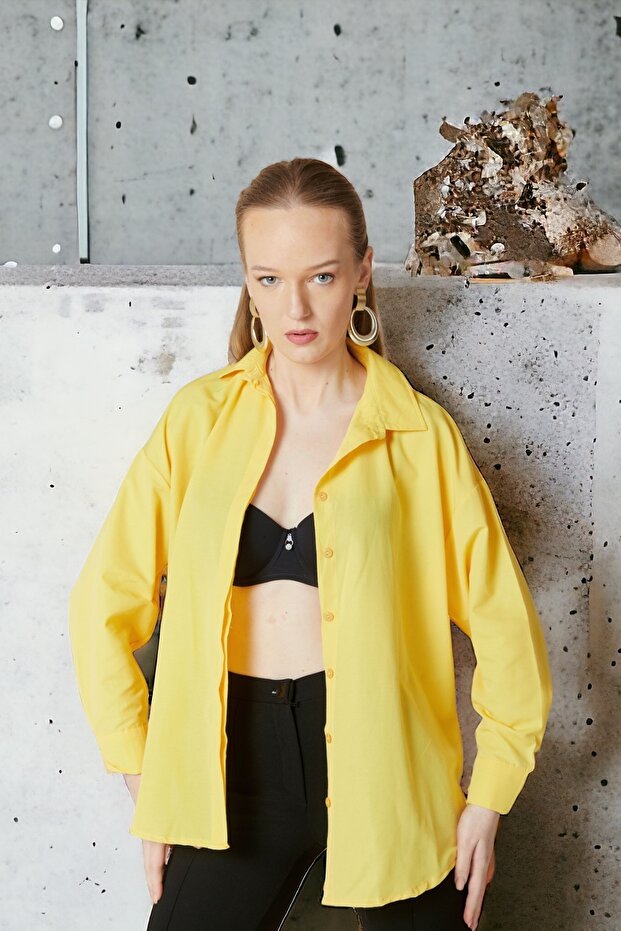 Oversize Uzun Basic Gömlek - 2