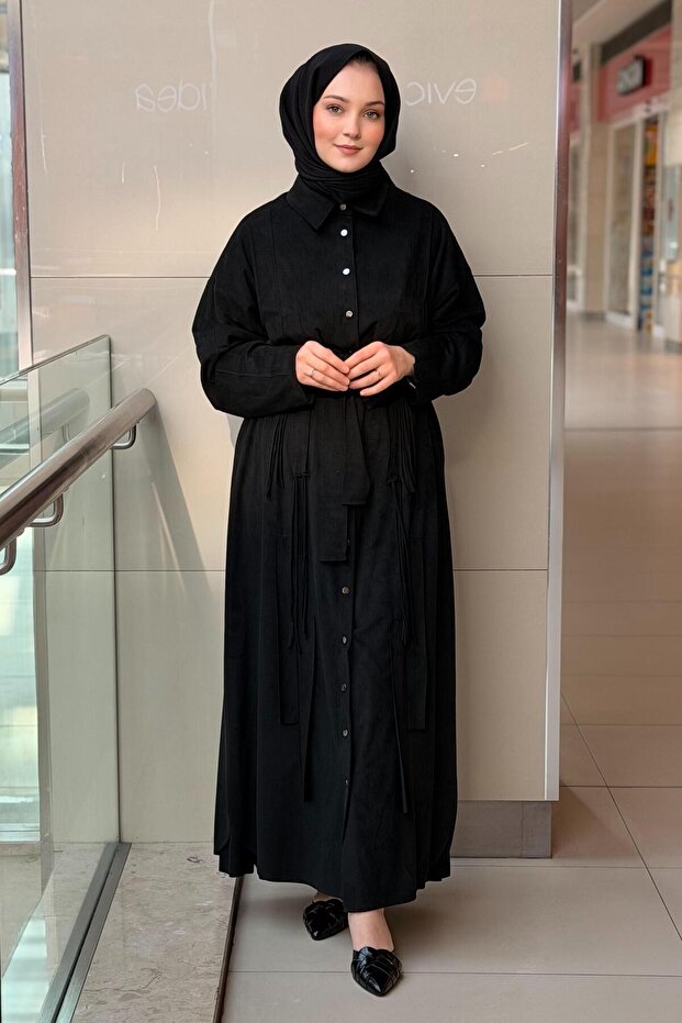 Süet Gömlek Elbise - 1