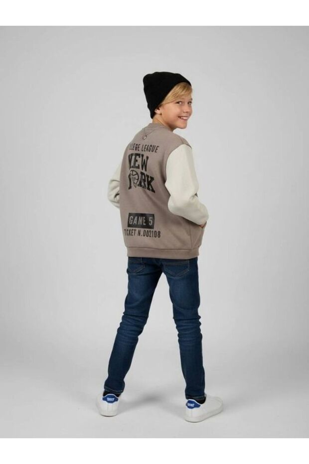 Boy's 3 Thread Raised Back Printed College Jacket - 6