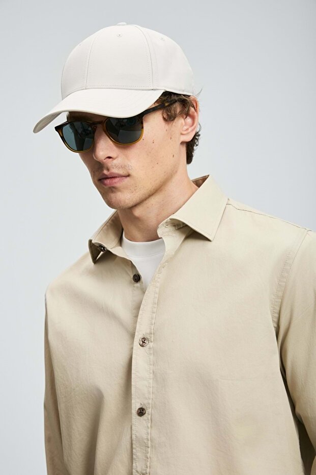 112010686 Ferla Basic Shirt Regular Fit Ανδρικό πουκάμισο ΜΠΕΖ - 4