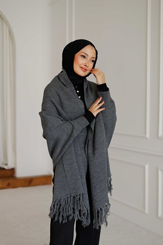 Triko Şal Panço - 1