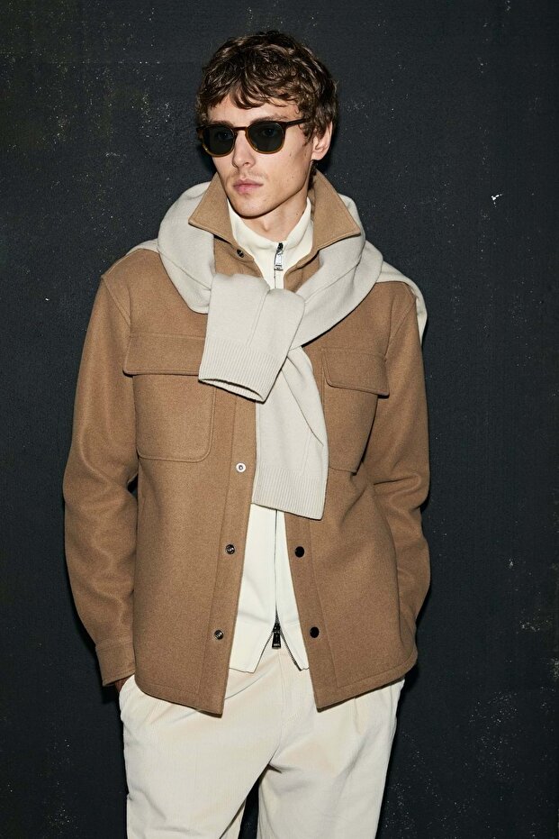 112120261 Andre Erkek Örme Ceket CAMEL - 3