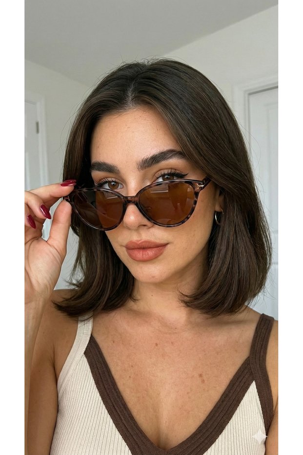 Unisex Women's Men's Uv400 Protected Framed Cat Eye Sunglasses with Case and Cleaning Cloth as a Gift