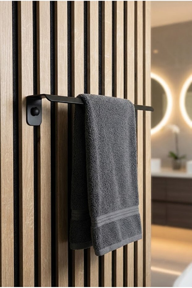 Metal Wall Towel Rack | Matte Black Screw-In Towel Rack – Modern Bathroom Accessory