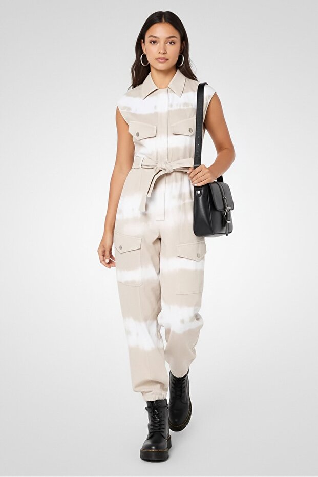 Women Yarn Dye Sleeveless Jumpsuit, Multicolor