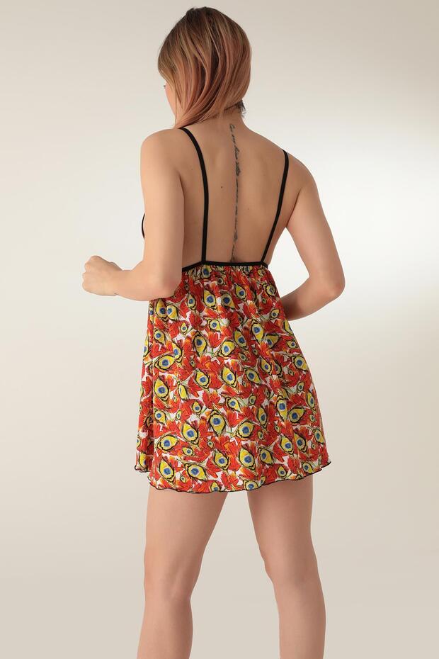 Patterned Mini Sling Nightgown - 8
