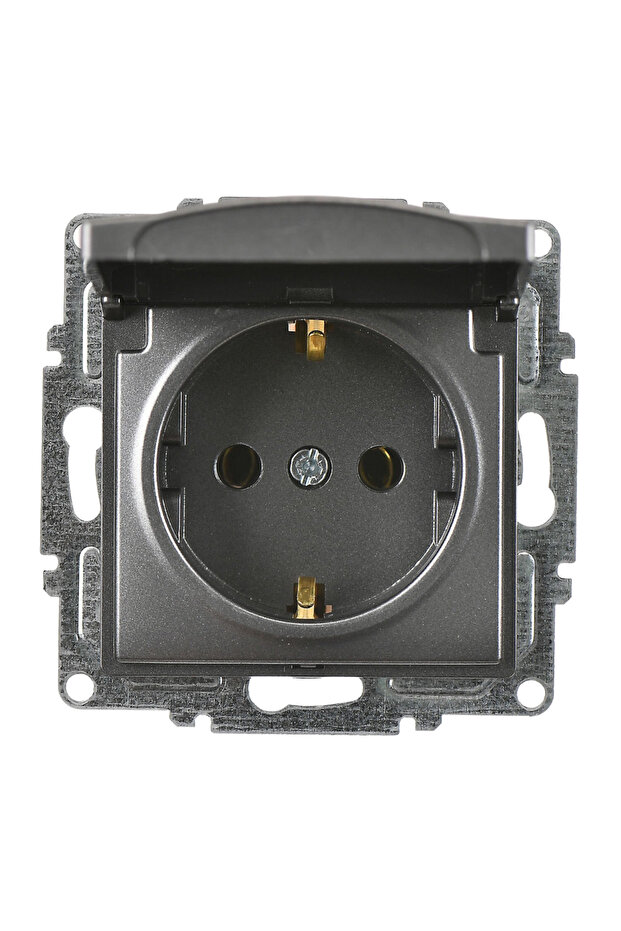 Visage Smoked Lid Grounded Socket Mechanism