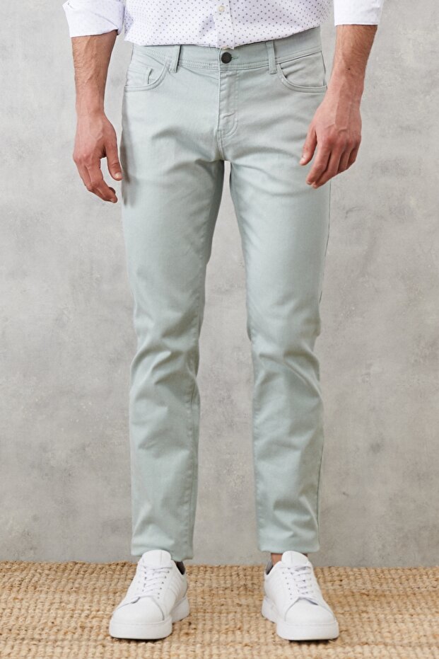 Men's Water Green Non-Kneeling 360-Degree Stretch in All Directions Comfortable S Slim Fit Slim-Fit Pants