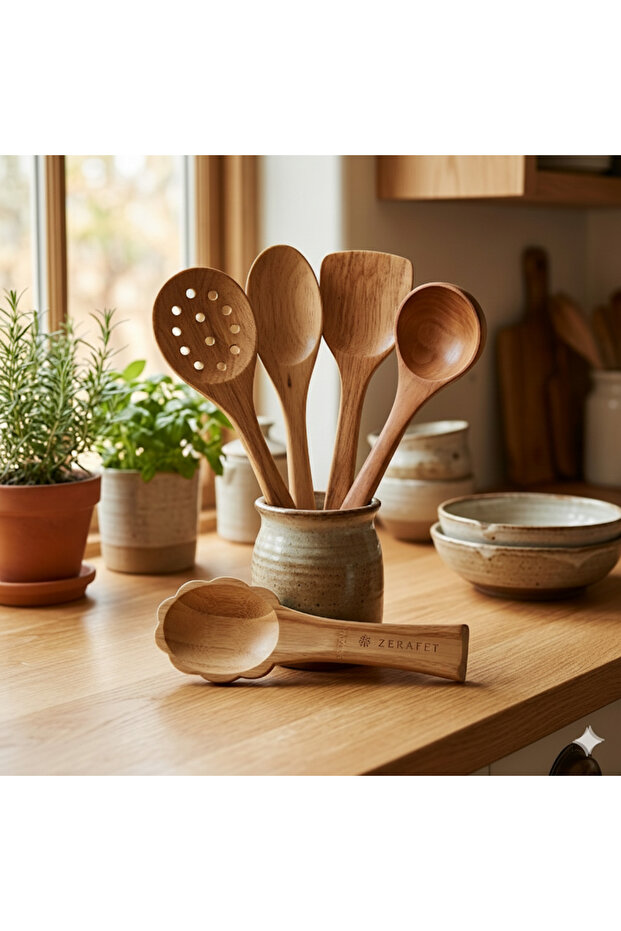 BAMBU KAŞIK KEPÇE SETİ 5 PARÇA - 1