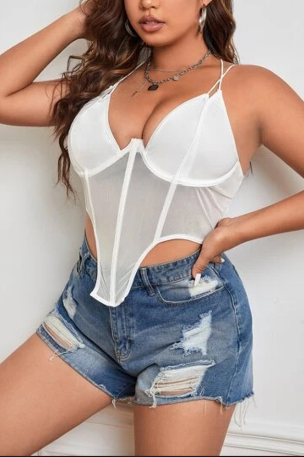 Underwire Thin Strap Bustier - 2