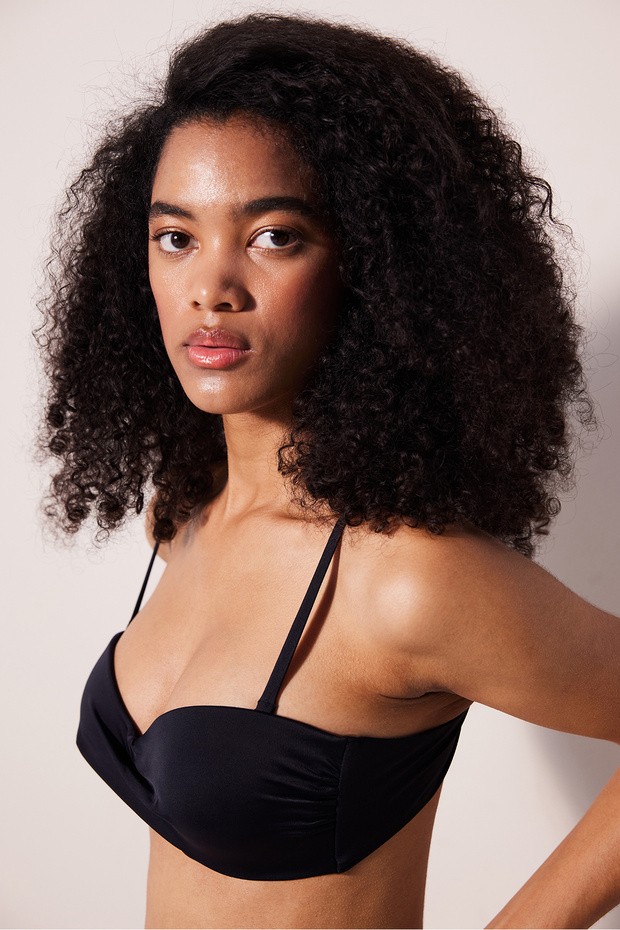 Strapless Cup Siyah Bikini Üstü - 3