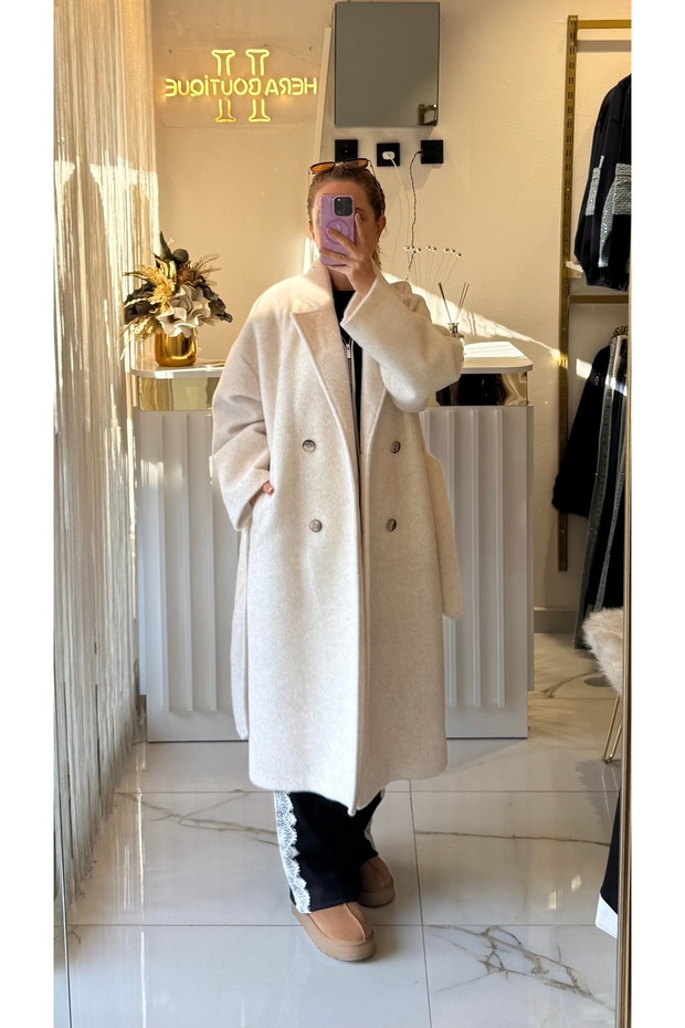 EKRU PELUŞ KABAN - 1