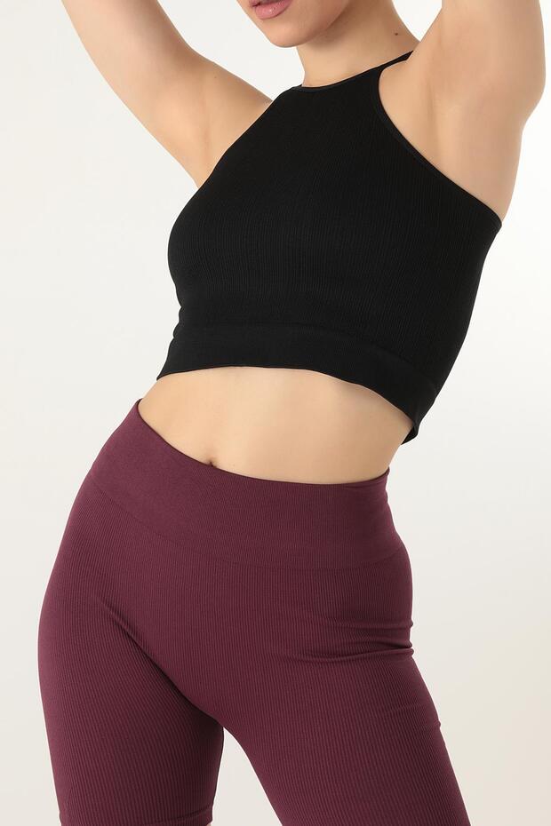 Seamless Örme Halter Yaka Büstiyer - 5