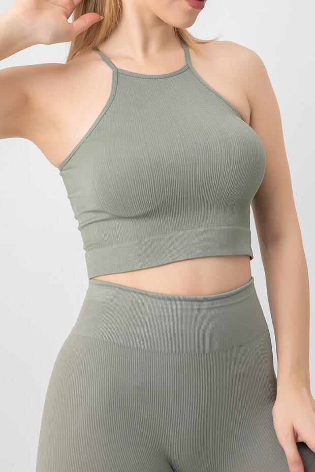 Seamless Örme Halter Yaka Büstiyer - 2