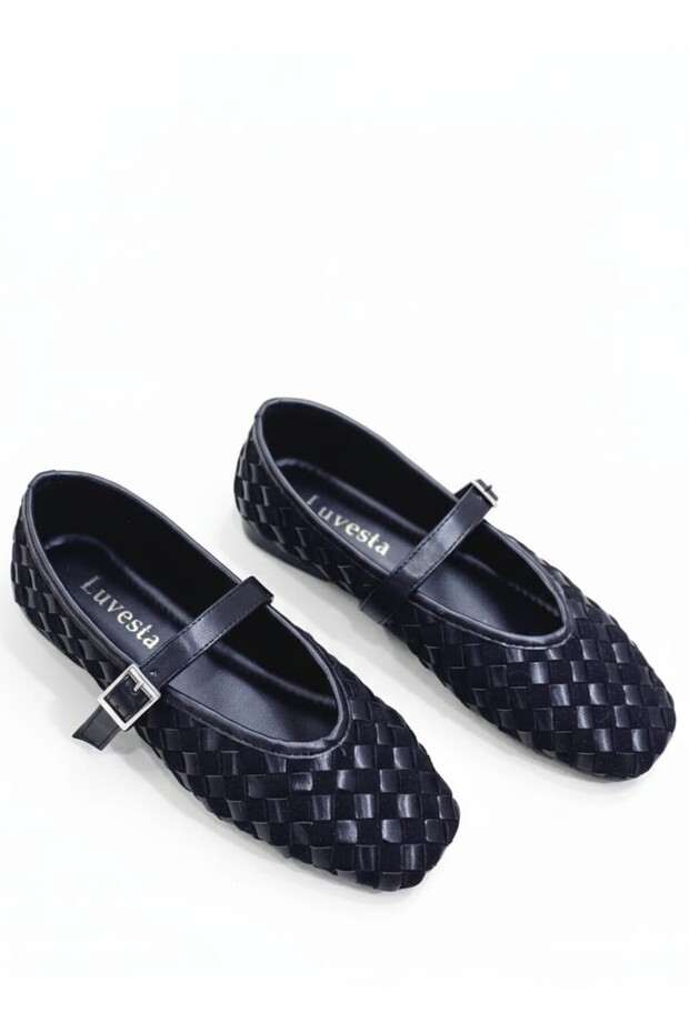 Wicker Patterned Babet Black - 2