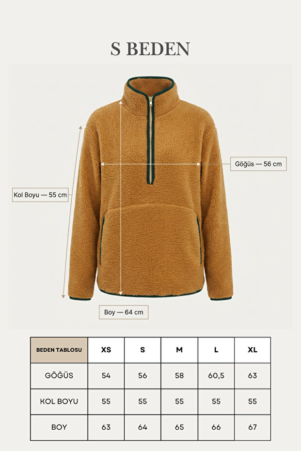 Peluş Örme Sweatshirt - 8