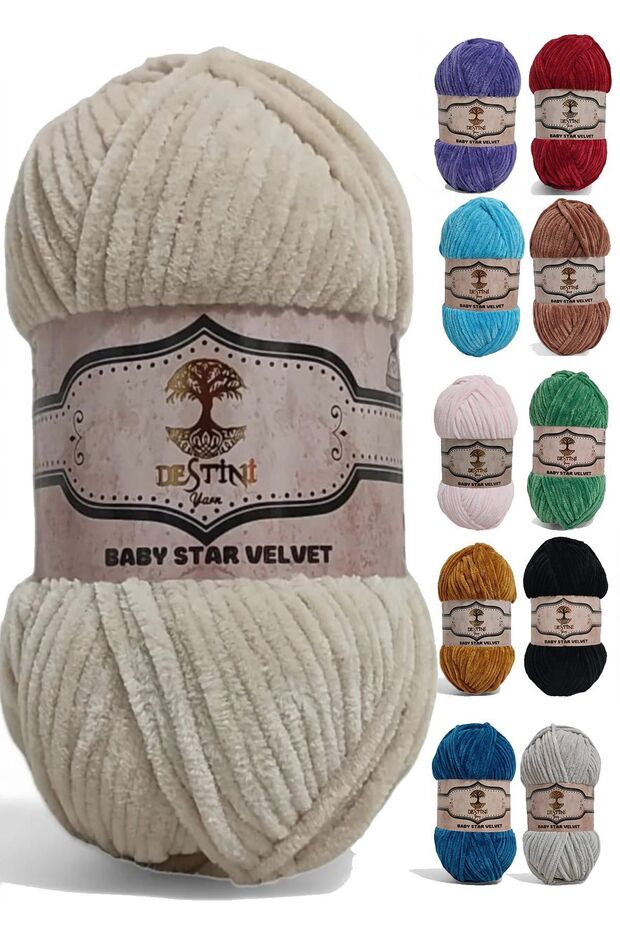 Velvet Knitting Thread 100 gr 120 Mt Baby Blanket, Cardigan, Poncho, Booties, Scarf, Slippers, Toy