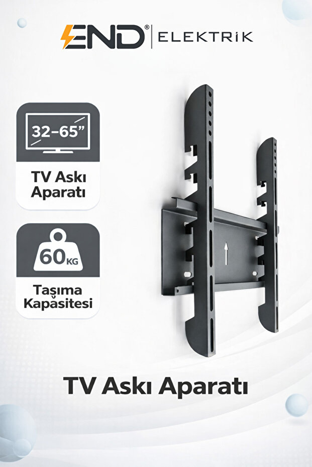 End Tüm Markalar Ile Uyumlu Televizyon Duvar Asma Aparatı37”-40”-50”-55”-65”ınç Arası Montaj Seti Hediye