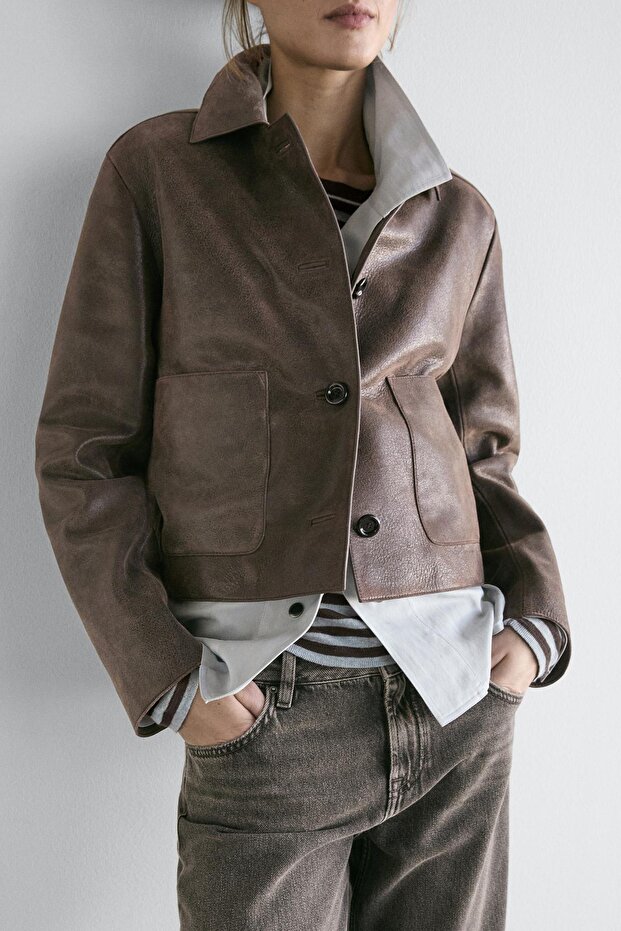 Süet deri ceket - 4