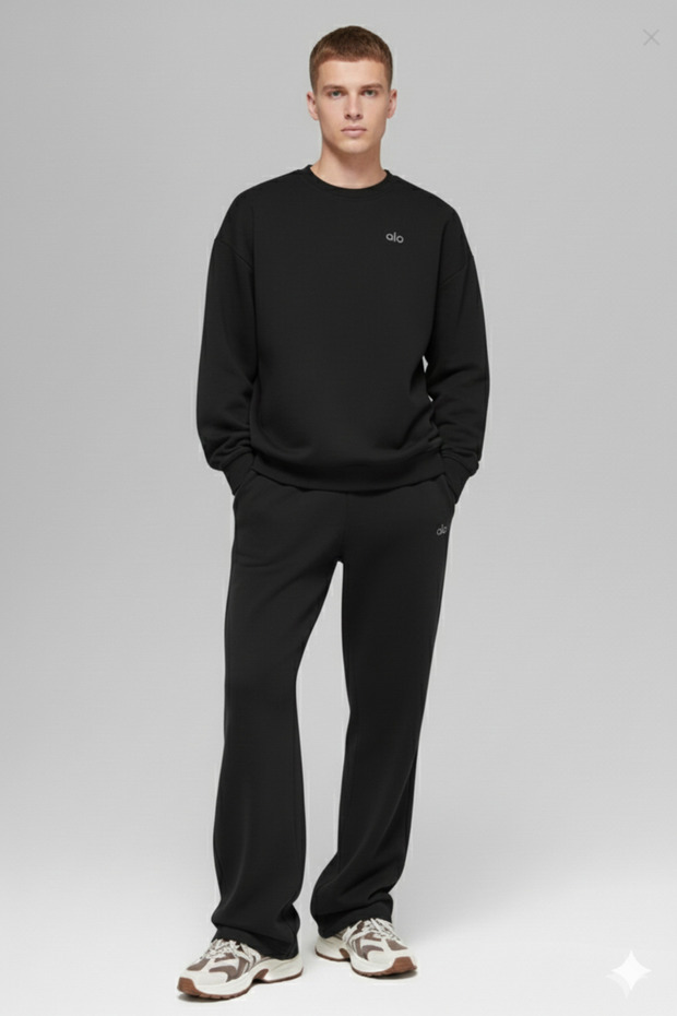 Unisex Baggy Wide-Leg Tracksuit Set Top and Bottom Set