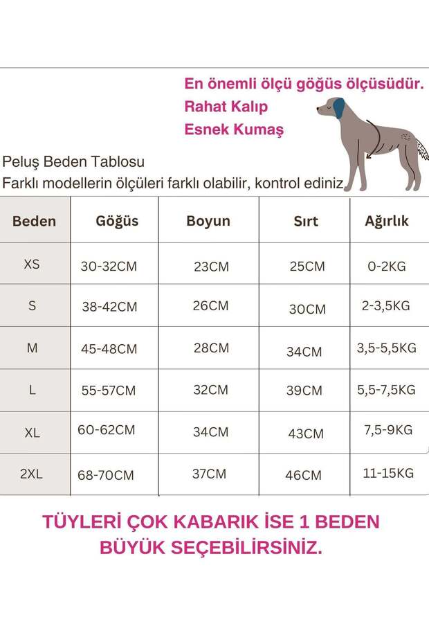 Salya Basic Peluş köpek kıyafetleri, Kahverengi - 5
