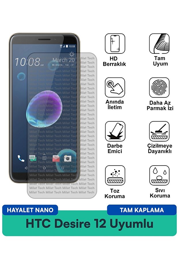 فيلم حماية الشاشة HTC Desire 12 Ghost Nano مقاوم للخدوش والصدمات