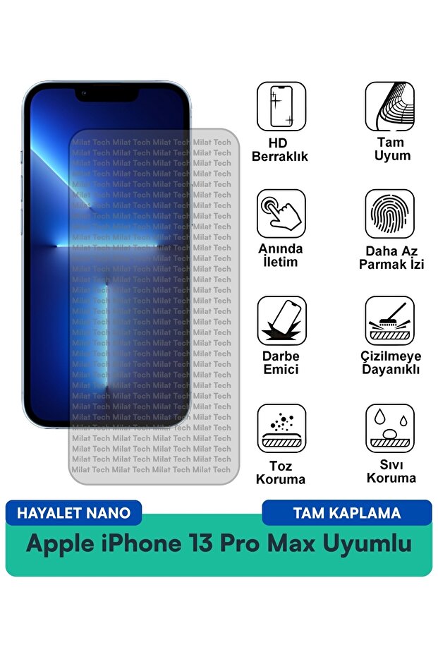 Apple iPhone 13 Pro Max Ghost Nano Screen Protection Film Resistant to Scratches and Strikes