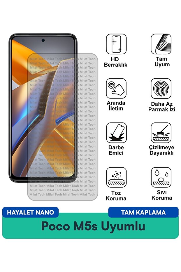 طبقة حماية للشاشة من Poco M5s Hayalet Nano، سطح مقاوم للبقع