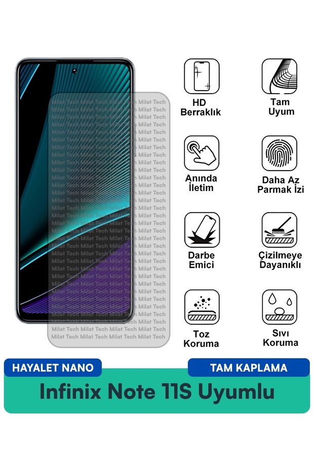 فيلم حماية الشاشة Infinix Note 11S Hayalet Nano حماية طويلة الأمد من البقع