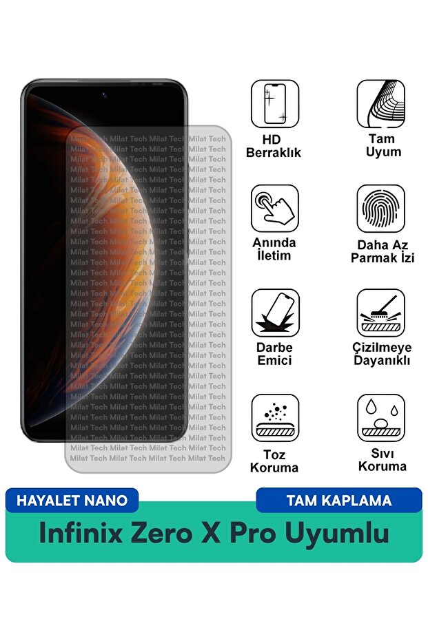 طبقة حماية للشاشة من Infinix Zero X Pro Hayalet Nano مضادة للخدش ومقاومة للبقع