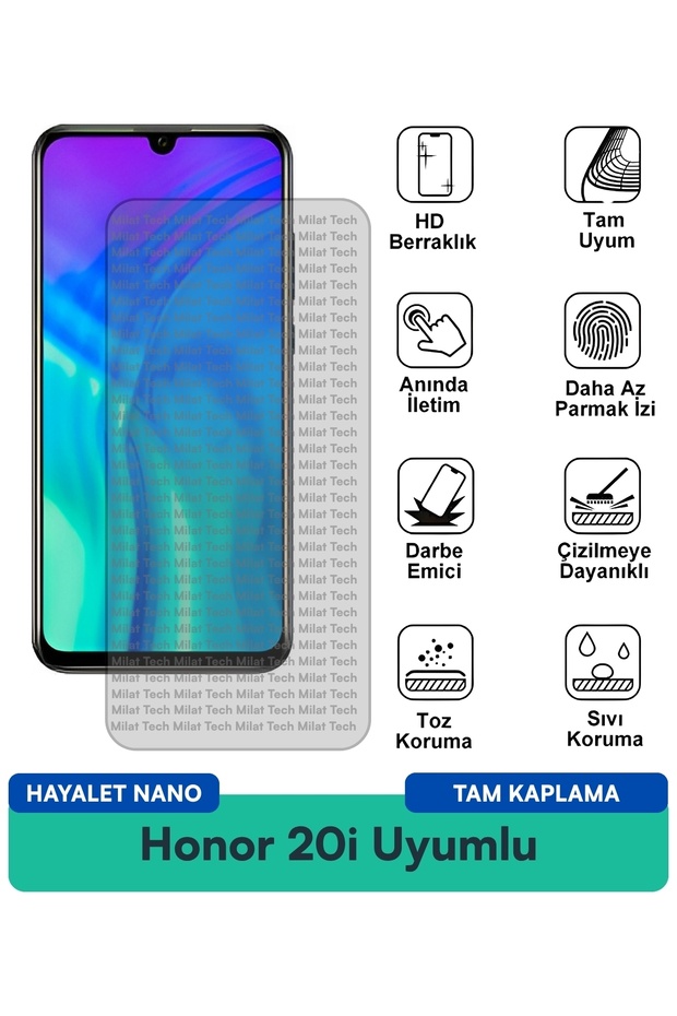 طبقة حماية للشاشة من Honor 20i Hayalet Nano ذات سطح أملس وخصوصية