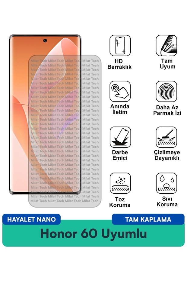 Honor 60 Hayalet Nano طبقة حماية للشاشة ذات سطح محمي للخصوصية