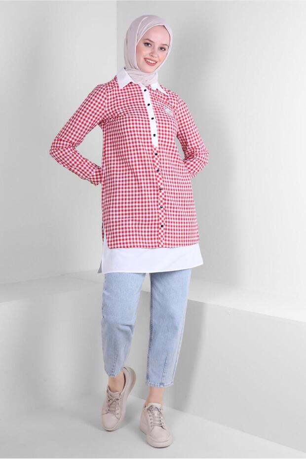 تونك منقوش بأزرار 43644 - 1