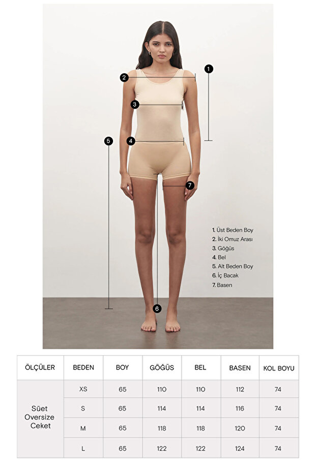 Taba Süet Oversize Ceket - 8