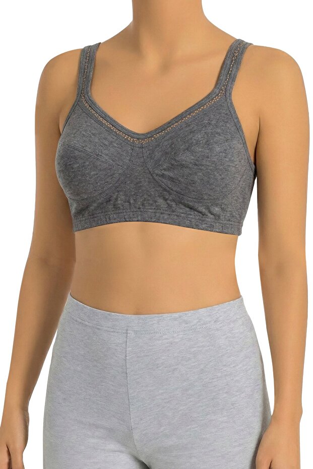 Women's 100% Cotton Undershirt Single Jersey Fabric Lace Half Lampshade | Daily Comfortable Use Daily Comfortable Cut (6010)