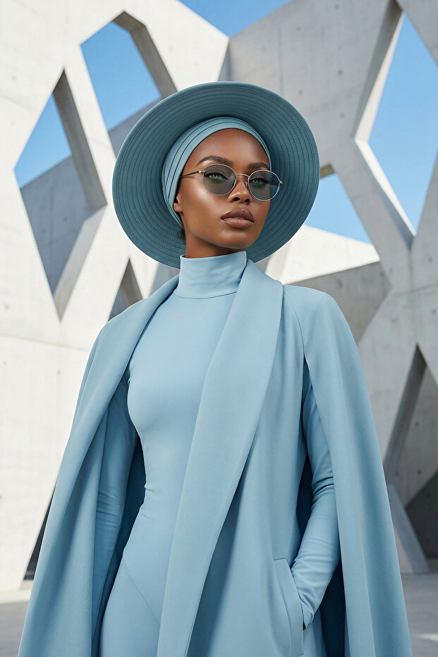 Combed Cotton Bonnet Turban with Detachable Bow on the Back, S-4, Dark Mint