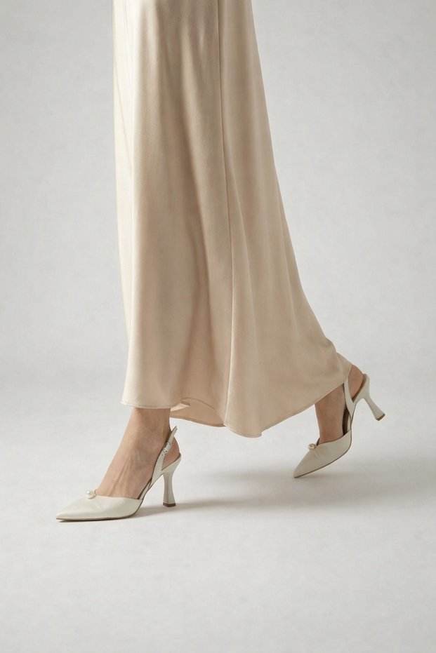 Peri Single Pearl Detailed Women's Evening Dress Shoes