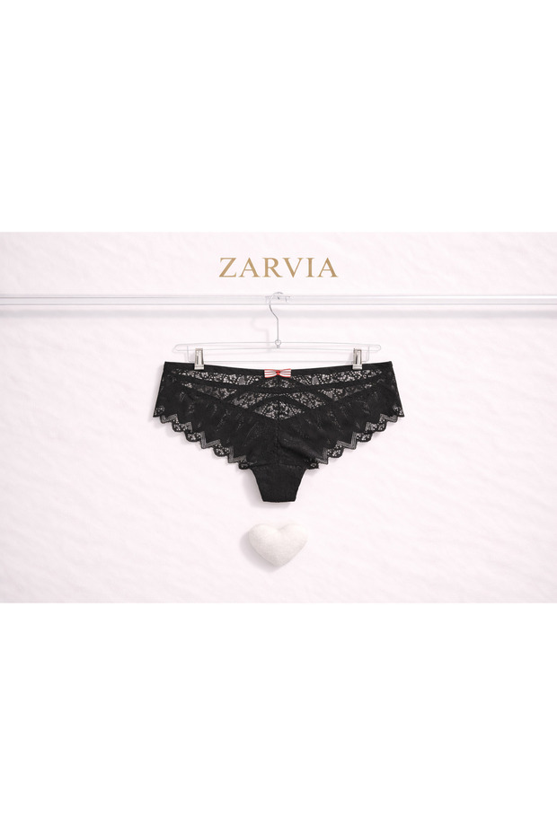 SİYAH DANTELLİ ŞERİTLÜ KÜLOT - 1