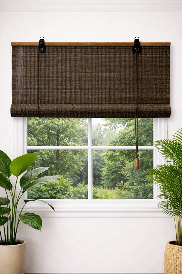 BAMBU STOR PERDE KAHVE - 4