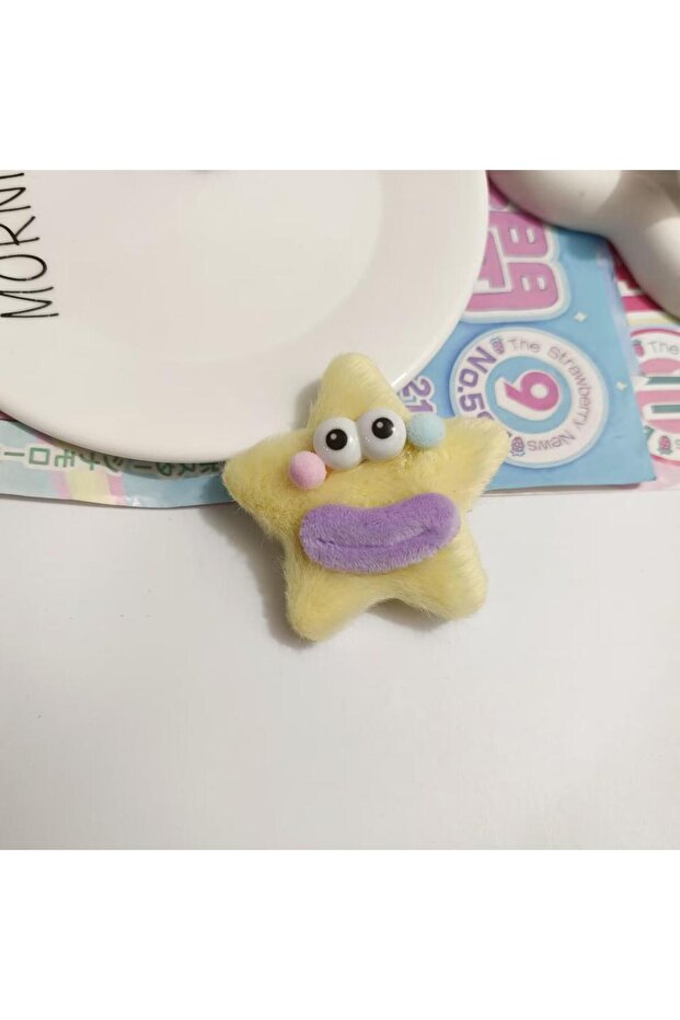 مشبك مطاطي من القطيفة على شكل نجمة - 2