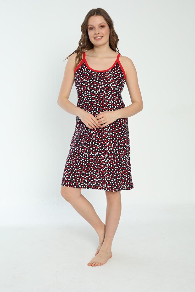 Kadın Askılı Pamuklu Elbise - 3