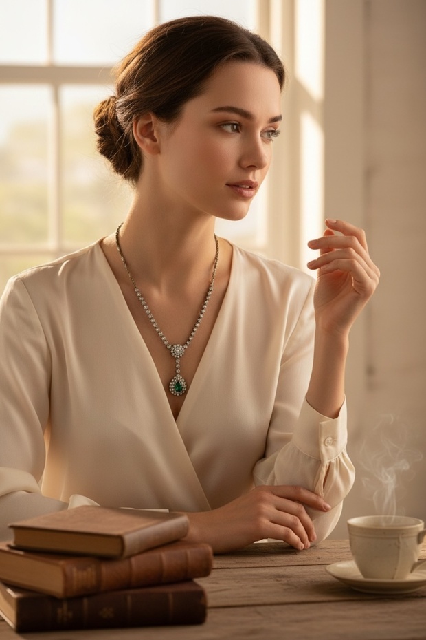Zircon Stone Waterway Chain Water Drop Choker Necklace